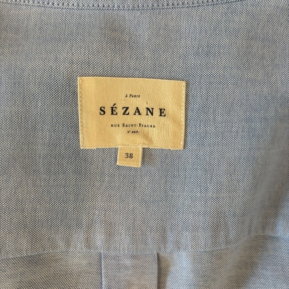 ✨ Sézane Tomboy Shirt in Oxford Blue – Size 38 ✨ - Picture 8 of 11